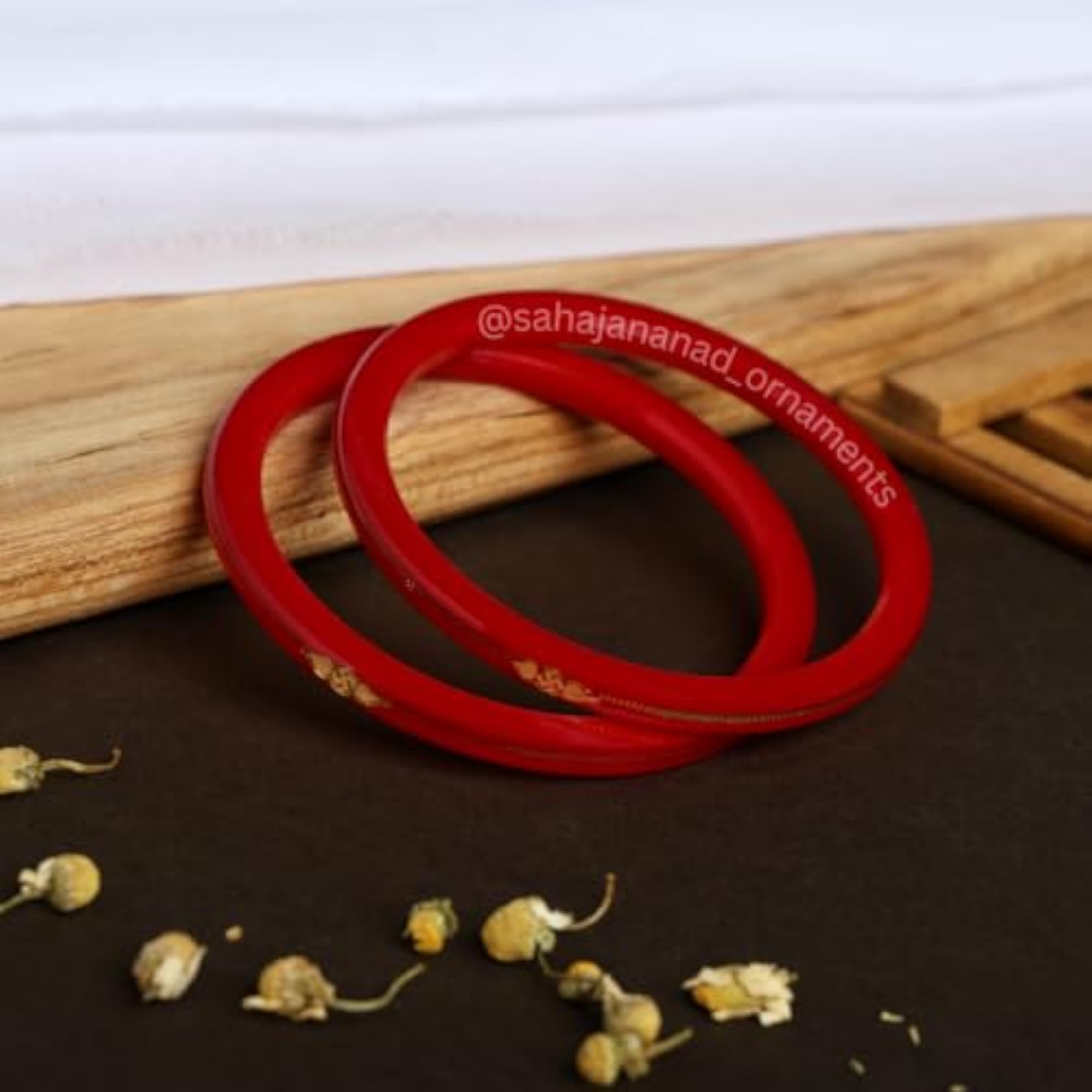 22k Hallmark Red Divya Shringar Bangle Set